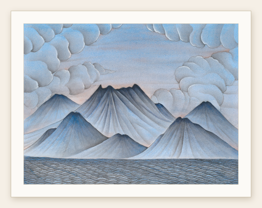 Original Batuan painting by Made Griyawan — fasting in the mountains