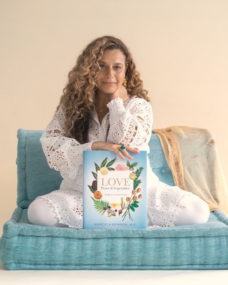 Marcela Benson with Love, Peace, and Vegetables